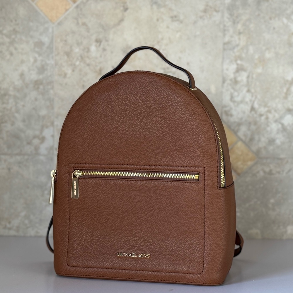 Michael Kors Jessa MD Brown Leather Backpack - Picture 4 of 13